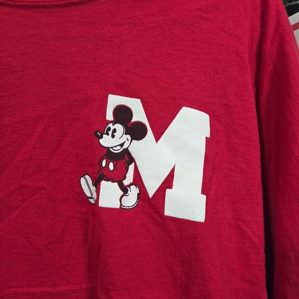 Disney Spirit Jersey Mickey Mouse Long Sleeve Shirt Red Mens XL Made in USA - Picture 4 of 8